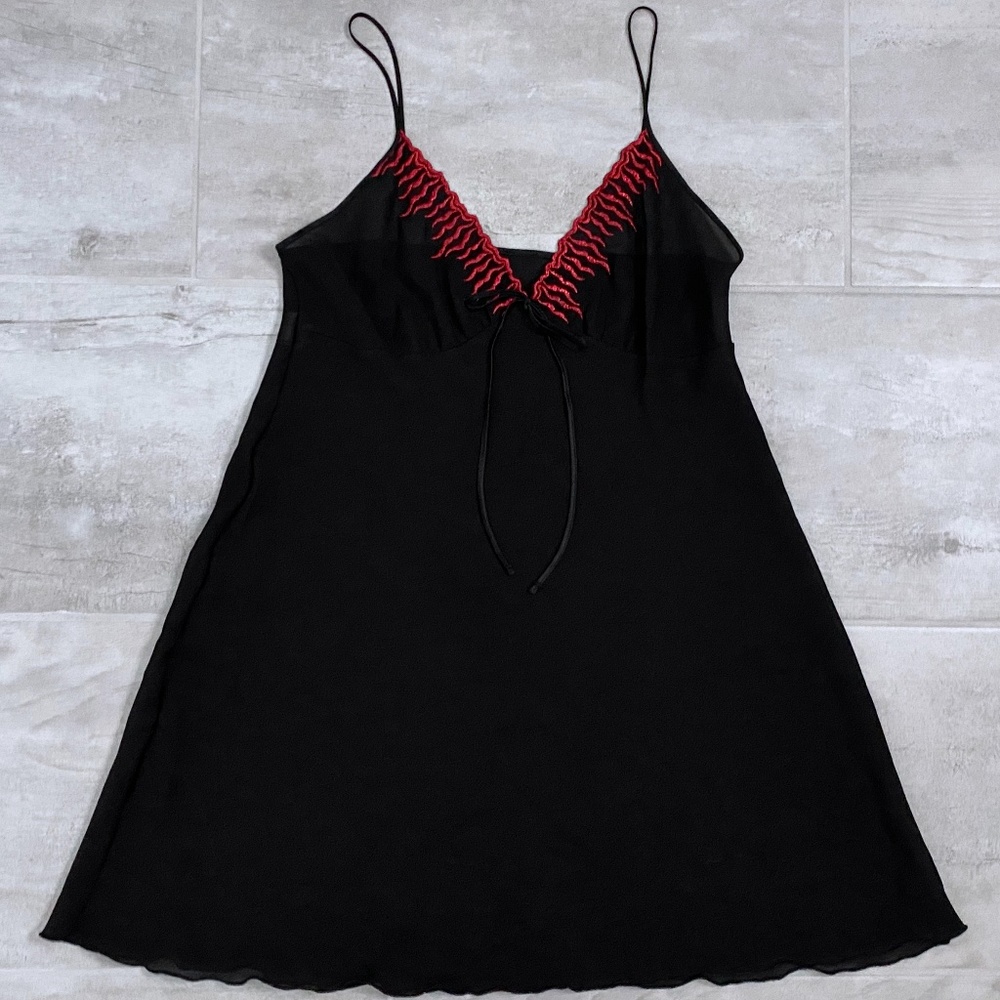 ANN SUMMERS Black and Red Flame Lingerie